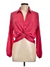 Pleione 100% Polyester Pink Long Sleeve Blouse Size L - photo 1