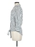 Vixbe 100% Rayon Stripes Silver 3/4 Sleeve Blouse Size M - photo 5