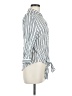 Vixbe 100% Rayon Stripes Silver 3/4 Sleeve Blouse Size M - photo 4