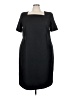Shomi 100% Polyester Solid Black Casual Dress Size 24 - photo 1