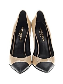 Saint Laurent Patent Leather Cap Toe Pumps (view 2)
