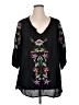 Assorted Brands Black 3/4 Sleeve Blouse Size 1X - photo 1