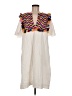 TWO by Whit 100% Polyester White Casual Dress Size Med Petite - photo 1