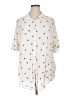 Peach 100% Rayon Hearts Ivory 3/4 Sleeve Blouse Size XL (estimated) - photo 1