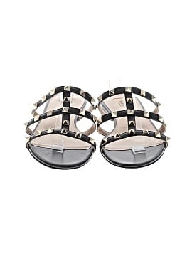 Valentino Garavani Nappa Rockstud Caged Flat Slide Sandals (view 2)