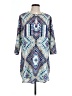 Valerie Stevens 100% Polyester Print Blue Casual Dress Size L - photo 1