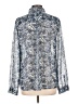 Ann Taylor LOFT 100% Polyester Paisley Blue Long Sleeve Blouse Size L - photo 2
