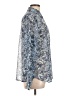 Ann Taylor LOFT 100% Polyester Paisley Blue Long Sleeve Blouse Size L - photo 4