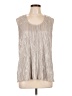 Ann Taylor 100% Polyester Silver Sleeveless Blouse Size L - photo 1