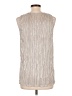 Ann Taylor 100% Polyester Silver Sleeveless Blouse Size L - photo 2
