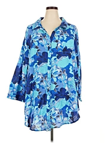 BoHo Me 3/4 Sleeve Button-Down Shirt (view 1)