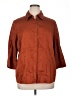 Apt. 9 Brown 3/4 Sleeve Button-Down Shirt Size 1X - photo 1