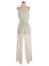 Elan 100% Rayon Stripes Silver Jumpsuit Size S - photo 1