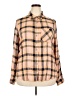 Maurices 100% Rayon Plaid Tan Long Sleeve Button-Down Shirt Size 20 (2) - photo 1