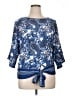 Assorted Brands Blue 3/4 Sleeve Blouse Size XL - photo 1