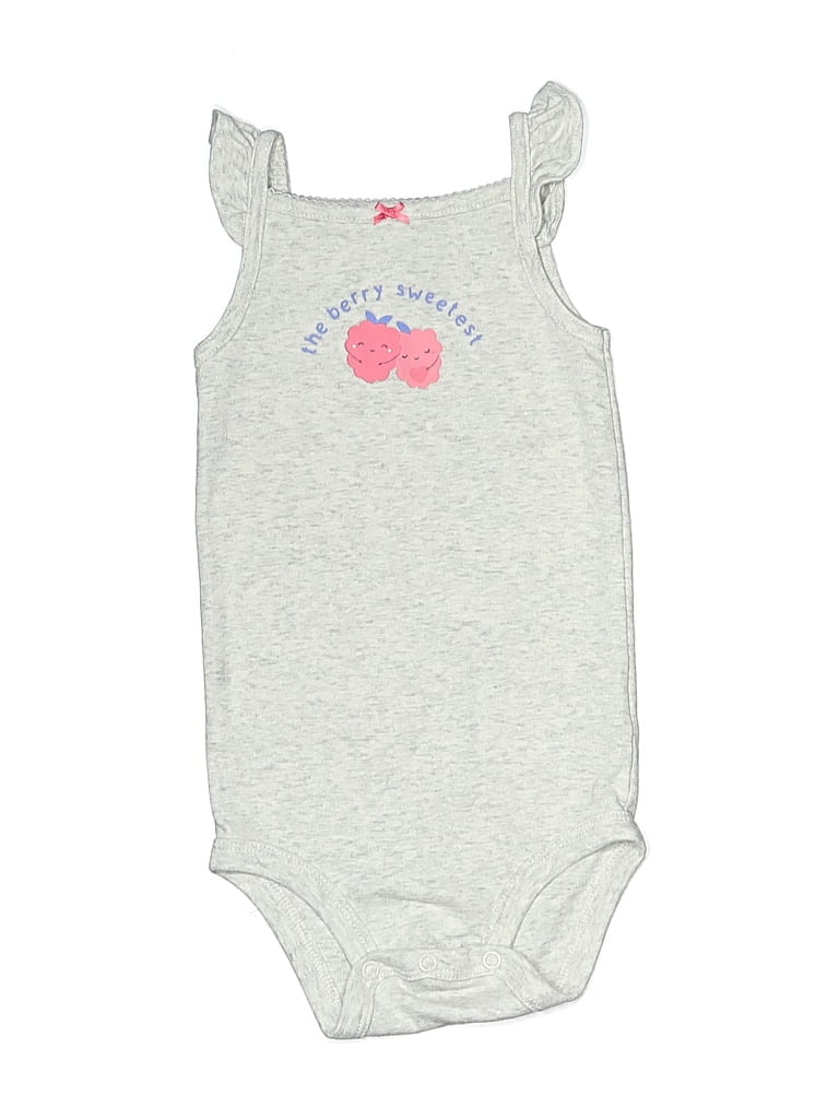 Pre-owned Carter's Kids' Short Sleeve Onesie In Gray