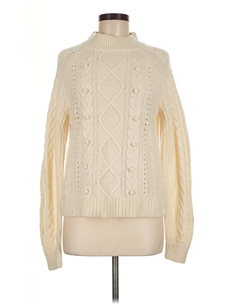 Pre-owned Jcrew Turtleneck Sweater In Ivory