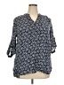 Artisan NY 100% Rayon Blue 3/4 Sleeve Blouse Size XXL (estimated) - photo 1