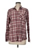 Express Plaid Burgundy Long Sleeve Button-Down Shirt Size M - photo 1