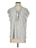 Unbranded Polka Dots Silver Short Sleeve Blouse Size S (estimated) - photo 1