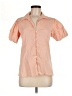 Theory Solid Pink Orange Short Sleeve Blouse Size M - photo 1
