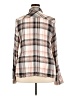 Maurices 100% Rayon Plaid Silver Long Sleeve Blouse Size 20 (2) - photo 2