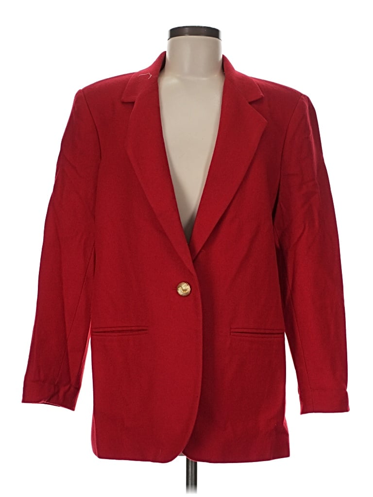 Pre-owned Assorted Brands Wool Blazer Jacket In Red