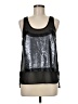 Piperlime 100% Polyester Silver Sleeveless Top Size M - photo 1