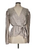 Express Outlet 100% Polyester Silver Long Sleeve Blouse Size L - photo 1