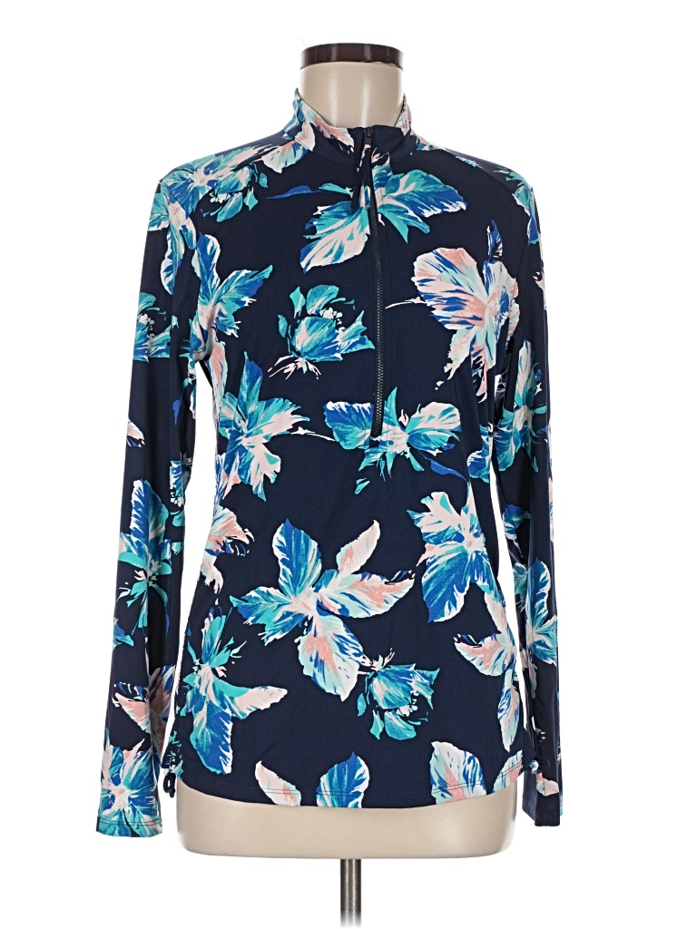 Pre-owned Carve Designs Long Sleeve Blouse In Blue