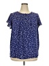 Papermoon 100% Polyester Stars Blue Short Sleeve Blouse Size 2X - photo 1
