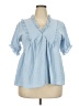 Unbranded 100% Polyester Blue 3/4 Sleeve Blouse Size XXL - photo 1
