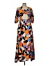 Shein 100% Polyester Print Orange Casual Dress Size XL - photo 1