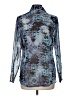 CAbi Print Blue Long Sleeve Blouse Size M - photo 2