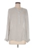 Vince. 100% Silk Gray Long Sleeve Silk Top Size M - photo 1
