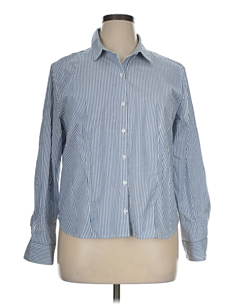 Pre-owned Old Navy Long Sleeve Button Down Shirt In Blue