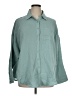 Torrid 100% Cotton Solid Teal Long Sleeve Button-Down Shirt Size 1X Plus (1) - photo 1