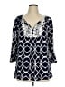 Crown & Ivy Blue 3/4 Sleeve Blouse Size 0X - photo 1