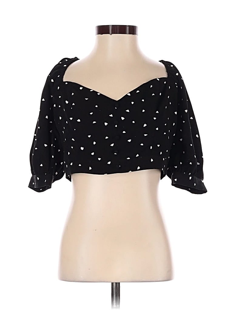 Pre-owned Re:named 3/4 Sleeve Blouse In Black