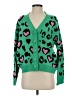 Shein 100% Acrylic Hearts Green Cardigan Size 4 - photo 1