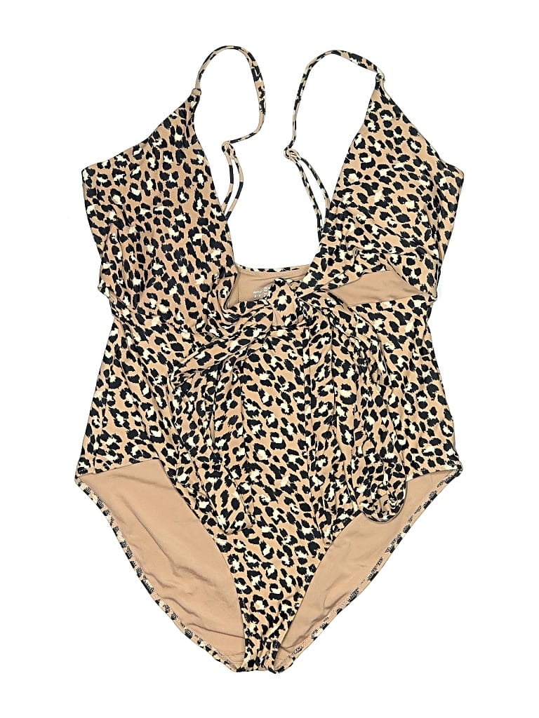 Pre-owned Aerie One Piece Swimsuit In Tan
