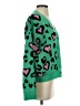 Shein 100% Acrylic Hearts Green Cardigan Size 4 - photo 4