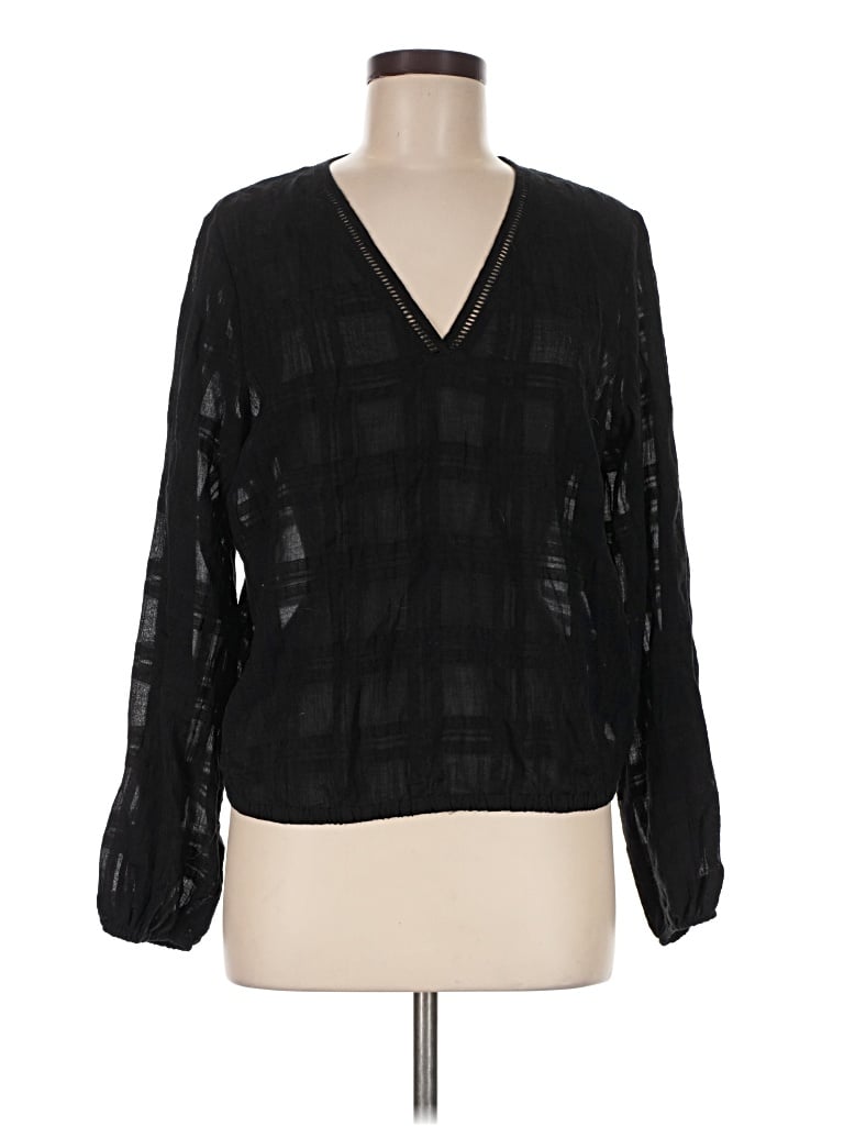 Pre-owned Express Long Sleeve Blouse In Black