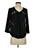 American Eagle Outfitters 100% Polyester Black 3/4 Sleeve Blouse Size S - photo 1