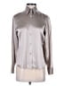 Gucci 100% Silk Metallic Silver Long Sleeve Silk Top Size EU (IT) 42 / US 6 - photo 1