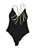 Unbranded Graphic Black One Piece Swimsuit Size L - photo 2