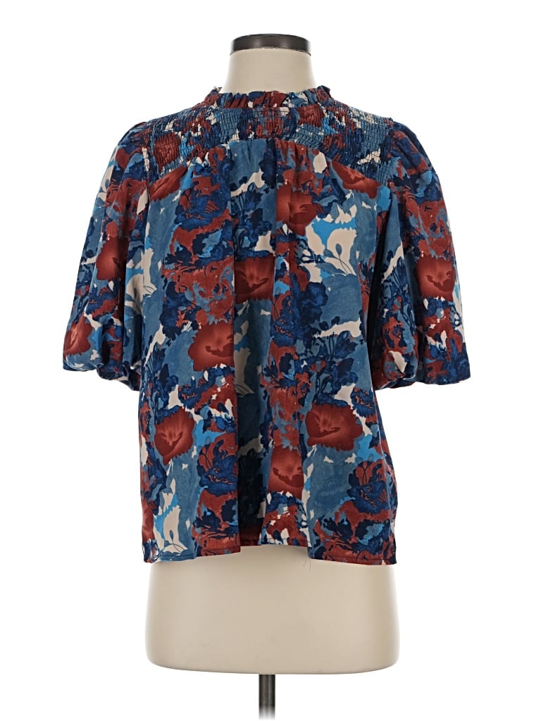 Pre-owned Hailey & Co Short Sleeve Blouse In Blue