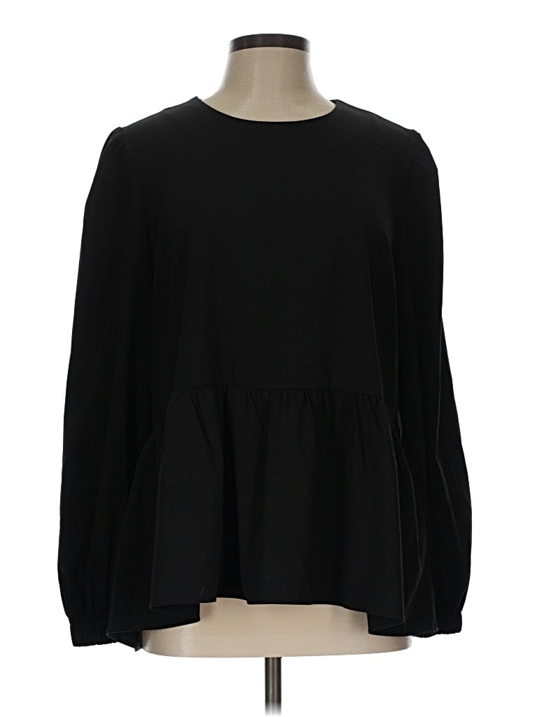 Pre-owned Pomander Place Long Sleeve Blouse In Black