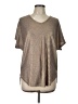 She + Sky Metallic Tan Short Sleeve Top Size L - photo 1