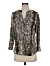 Always Indigo Animal Print Silver 3/4 Sleeve Blouse Size S - photo 1